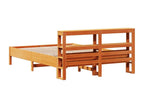 Bed frame without mattress, brown wax finish, 140x190cm, solid pine wood, PAAN95435