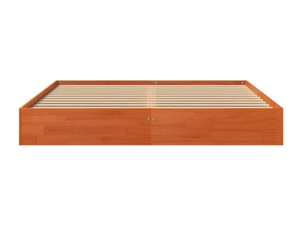 Brown bed frame 160x200 solid pine wood HYYR25162