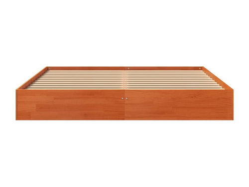 Brown bed frame 160x200 solid pine wood HYYR25162