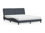 Bed with dark grey mattress 160x200 cm velvet ZUIC30075