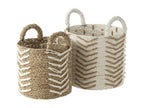 Set of 2 Boisona Storage Baskets 39cm Natural / White VFUS43269