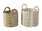 Set of 2 Boisona Storage Baskets 39cm Natural / White VFUS43269