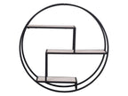 Nobellea Round Wall Shelf, Black and Natural JPEP63988
