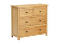 Chest of drawers 80x35x75 Solid oak wood 2 DGNW99108