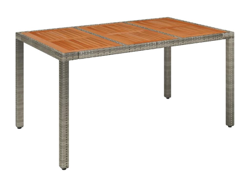 7-piece garden dining set and cushions, grey rattan RKFF19610