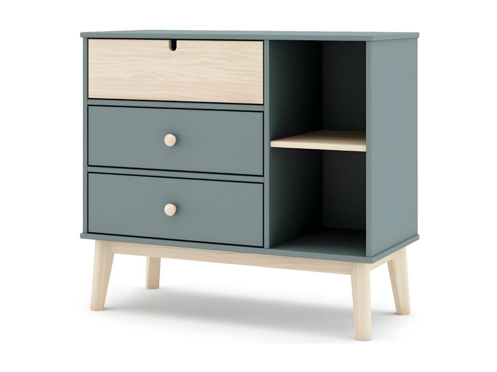 Chest of drawers with 3 drawers and 2 shelves, 90 cm wide - Dekonao GAOU62677
