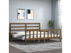 Bed frame without mattress, honey brown, 200x200cm, solid pine wood, TUQQ99469