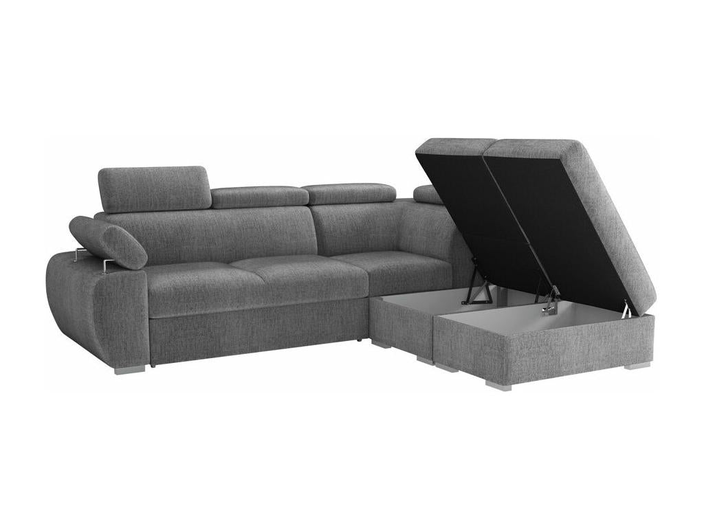 Nobellea 228 Grey Corner Sofa with Sleeping Function and Bed Box, 260x230x85cm, UPXP11502