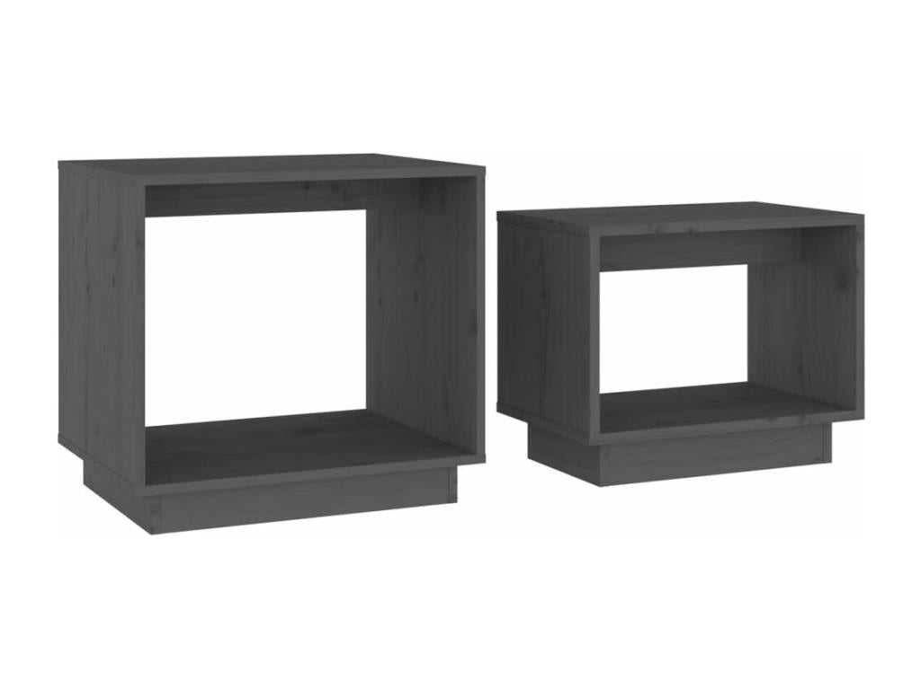 Nesting coffee tables, 2 pieces, Grey, Solid pine wood TWUK13834