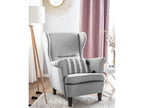 Nobellea Wingback Armchair, Grey Fabric TEBQ51841