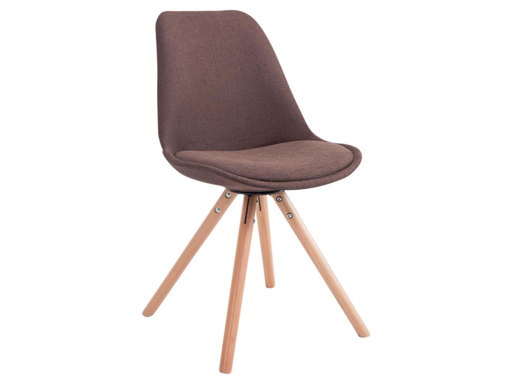 Set of 4 dining chairs - Fabric/Wood - Brown - Nobellea MMXY25553