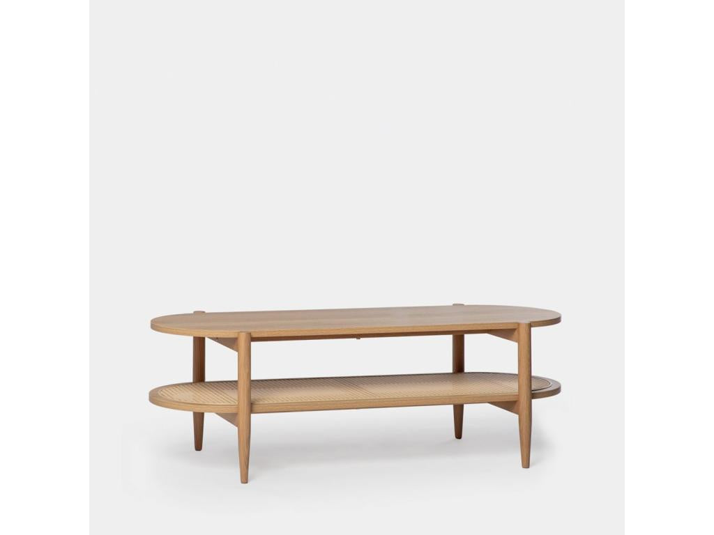 Fixed coffee table in natural wood 120x40 cm - Boisona NAZR24158