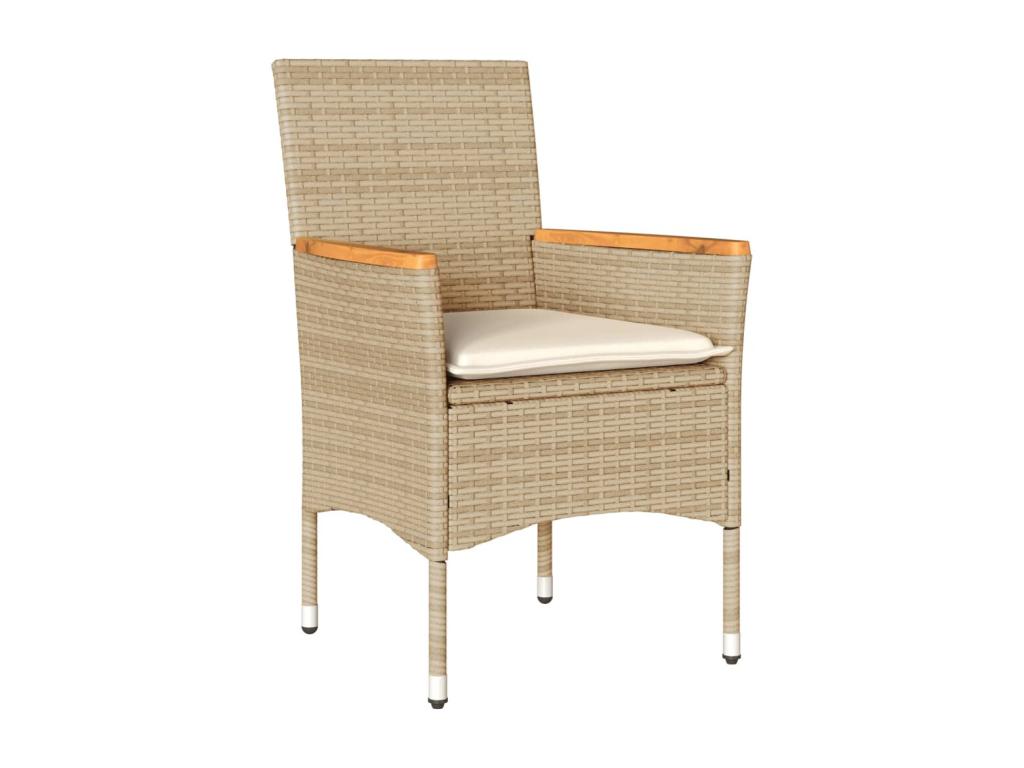 Nobellea 5-piece beige rattan garden dining set and cushions IJTL00492