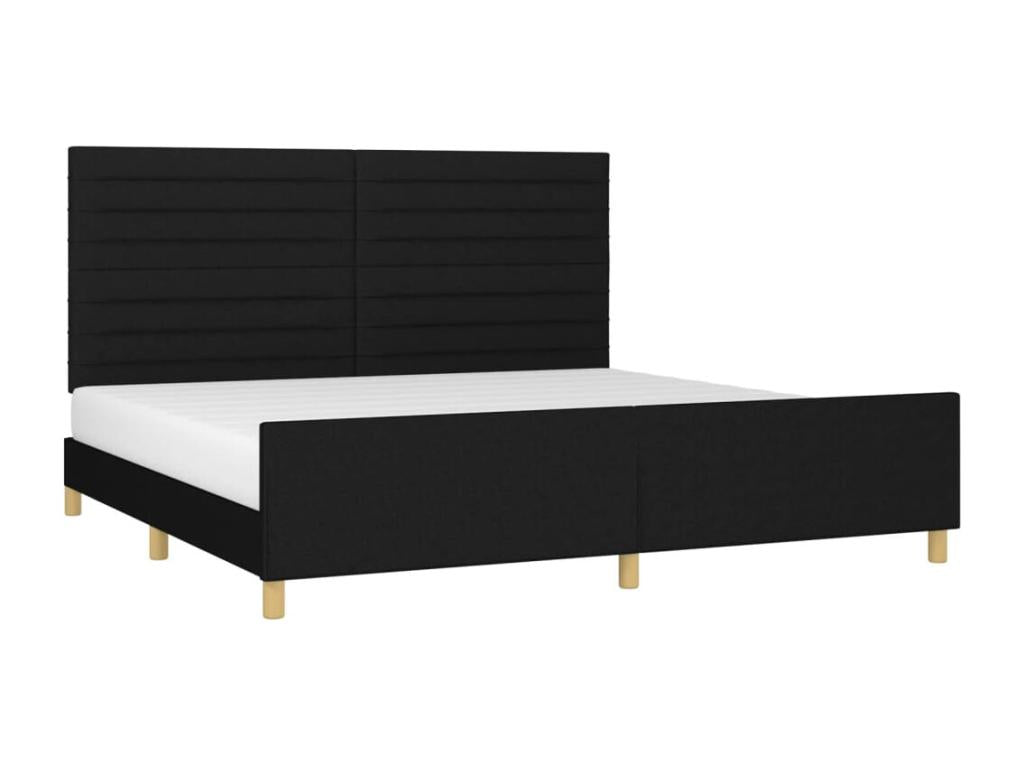 Black bed frame without mattress, 200x200 cm, fabric XKSD05760