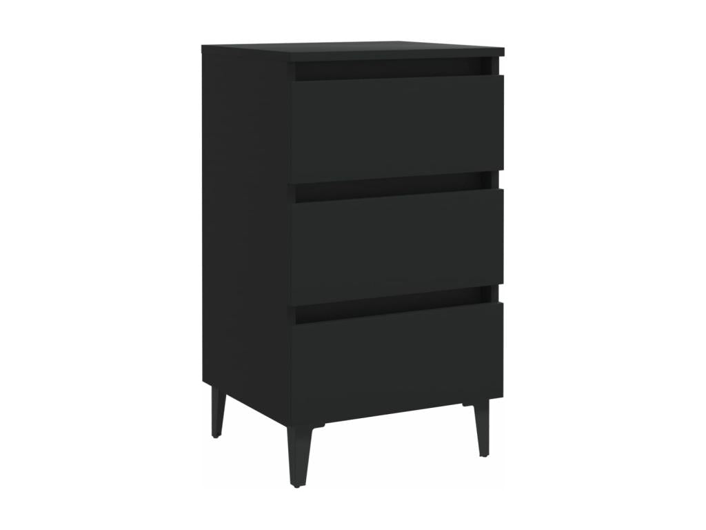 Bedside table with black metal legs 40x35x69 cm PQNF86613