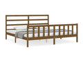 Bed frame without mattress, honey brown, 200x200cm, solid pine wood, TUQQ99469