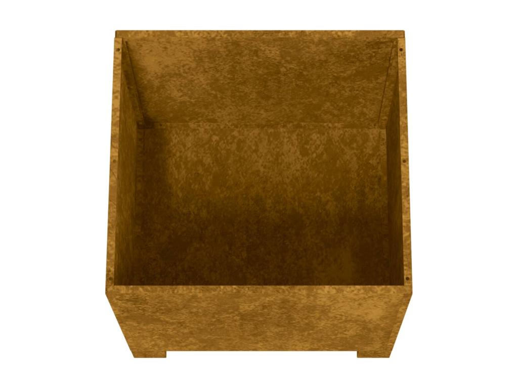 Planters with feet, 2 pieces, rusted finish, 42x40x43 cm, Corten steel, DVWQ82874