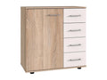 Combined chest of drawers/storage unit in oak effect - W- 81 x H- 83 x D- 41 cm ZMGI52934