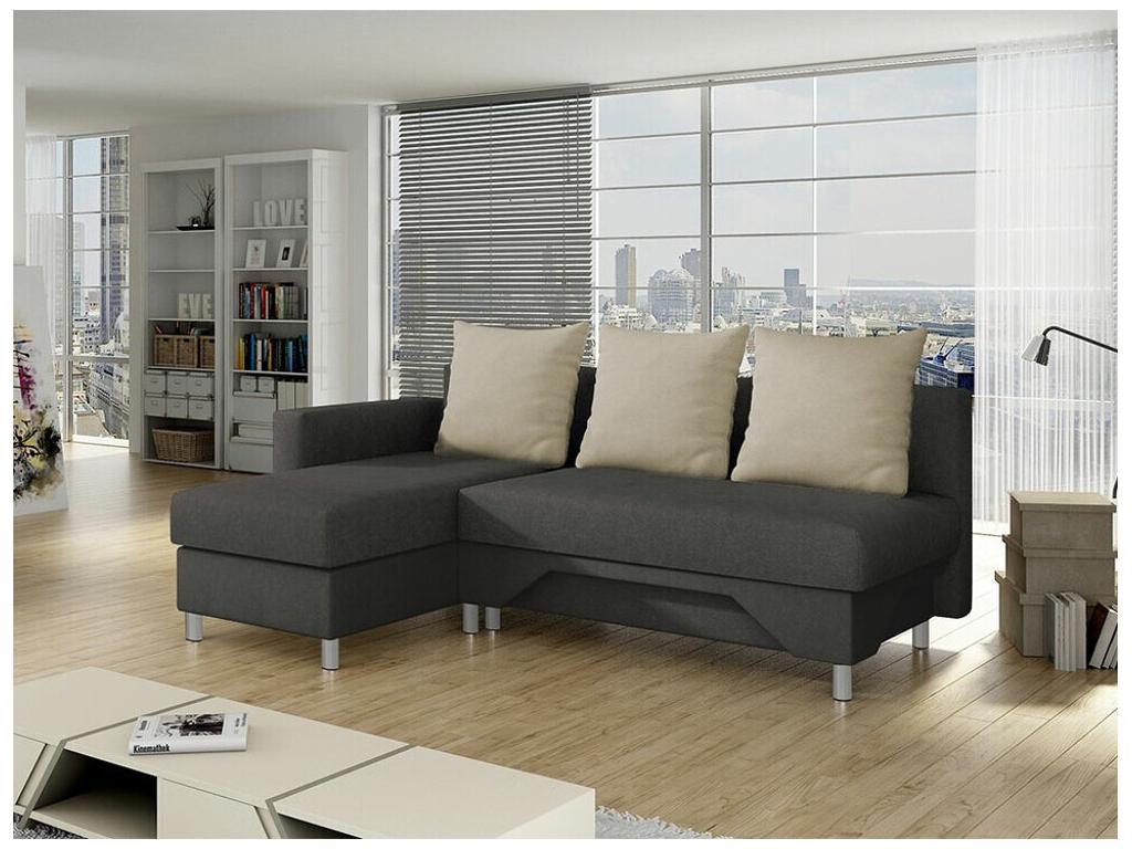 Nobellea 100 Corner Sofa, Brown, Sleeping Function, Bedding Box, 215x133x95cm YBZI05131