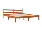 Bed frame without mattress, brown wax finish, 180x200cm, solid pine wood, OPPI07461