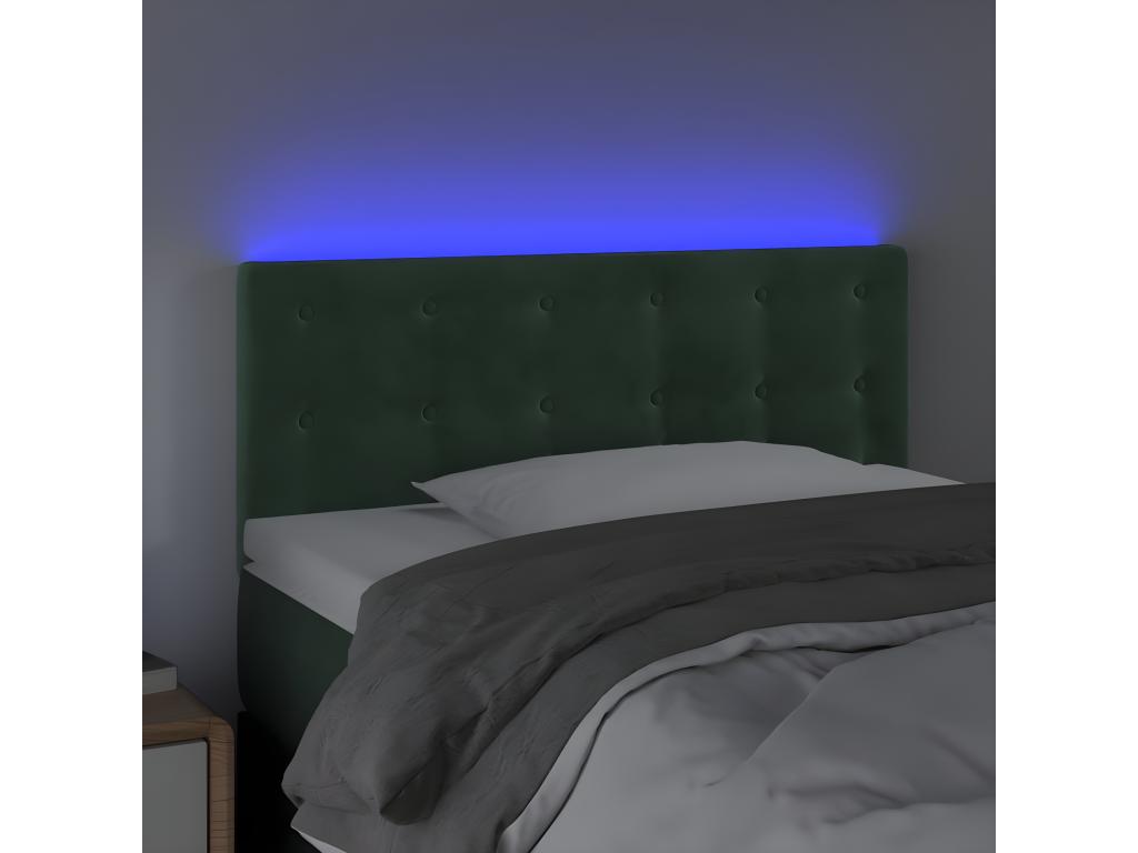 Dark Green LED Headboard 90x5x78/88 cm Velvet HQBW54367