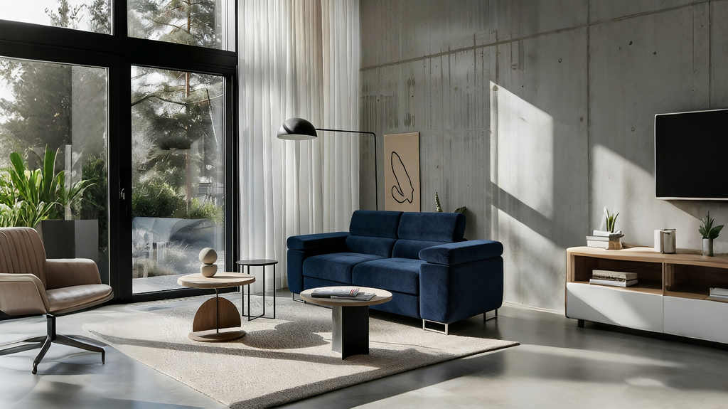 Dekonao 105 Blue Sofa 198x102x70cm Upholstery Metal Legs RDGG87141