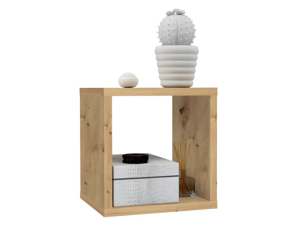 Nobellea 1-compartment shelf with textured rustic wood finish - Nobellea IAUU97324