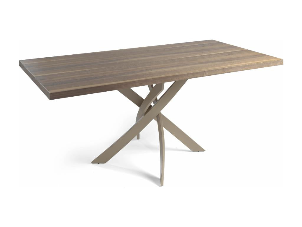Nobellea rectangular table in walnut wood and fiberglass - Dimensions: L 140 x W 95 x H 75 cm SOHK27604