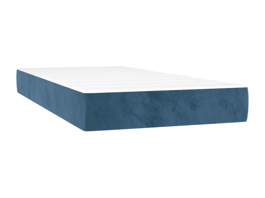 Upholstered bed base and mattress, Dark Blue 200x200cm Velvet FCFM32965