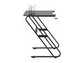 Gaming desk with ZZ-shaped legs, black, 90x60x75 cm, WUPG03972