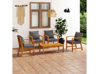 5-piece garden furniture set with cushions, solid Nobelea wood ODDR79318