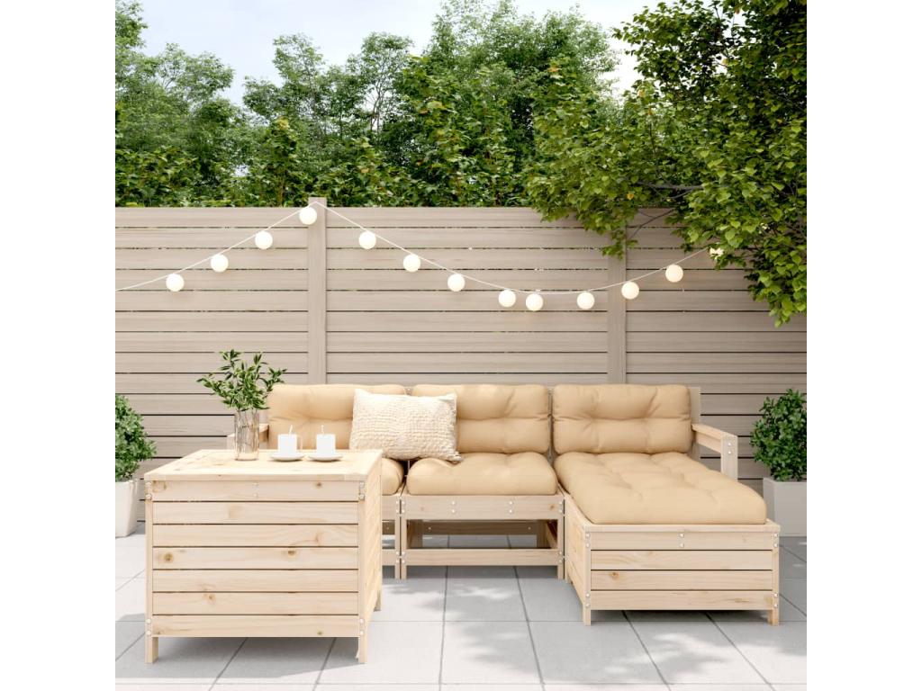 5-piece garden furniture set, solid pine wood SZOH88195