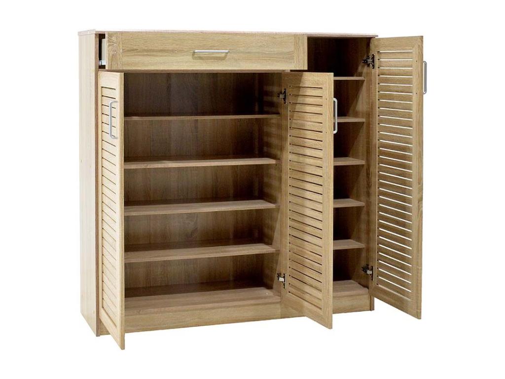 Shoe cabinet for 30 pairs, Nobellea wood, 120x37x123 cm, WDPH71426