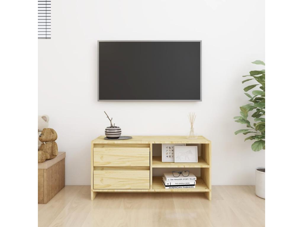 TV stand 80x31x39 cm solid pine wood DZHR98948