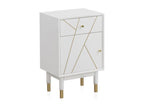 Bedside table with 1 drawer and 1 white lacquered door QDFD64412