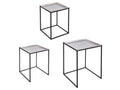 Set of 3 square tables with removable silver tops GSHM21121