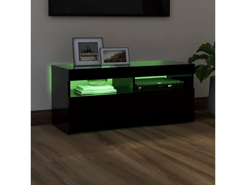TV stand with Nobelleaères LED lights, black, 90x35x40 cm, NKXK77871
