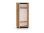 Nobellea 2-Door Wardrobe, Wood and Black MBUA90613
