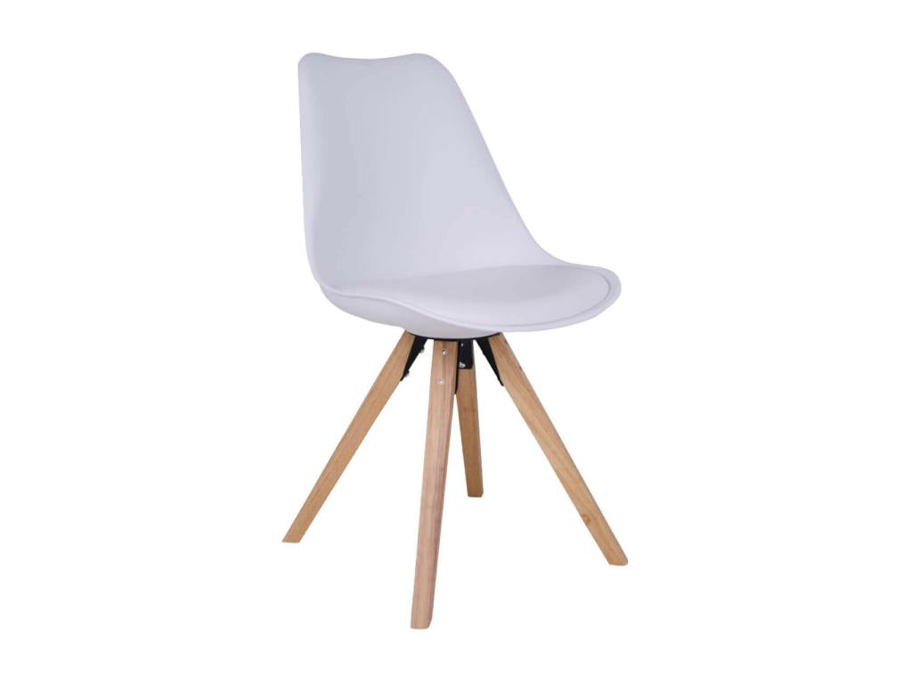Nobellea - Set of 2 White Chairs with Hevea Wood Legs QBQA82648