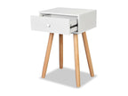 2-piece bedside table set, solid pine wood, 40x30x61 cm, white, SDNI12230