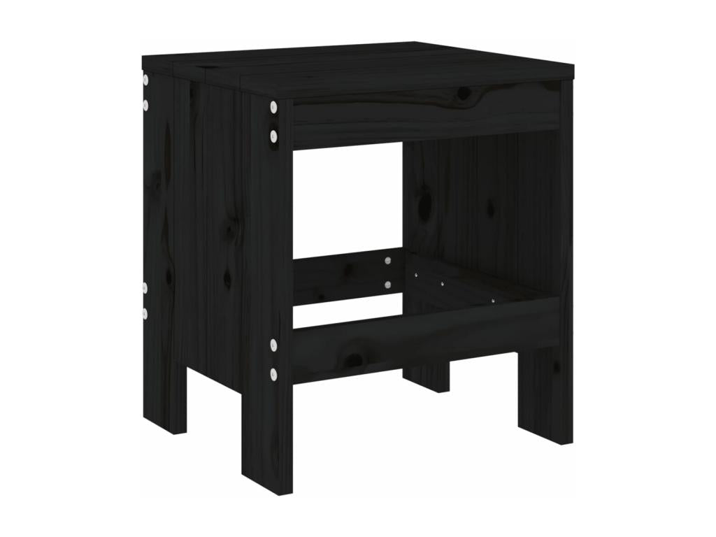 3-piece black solid pine wood garden bistro set OLOI43867