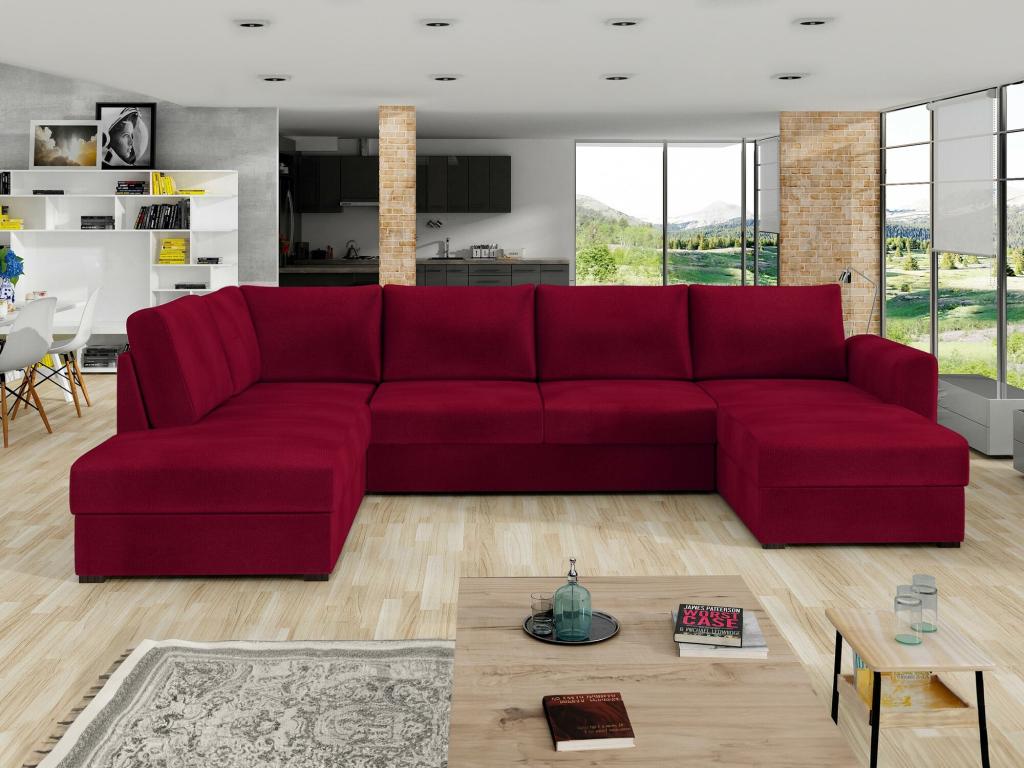 Nobellea 189 Corner Sofa, Red, Sleeping Function, Bed Box, 305x188x85cm, JKQY16807