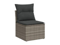 9-piece garden furniture set with grey resin wicker cushions EQLY58412