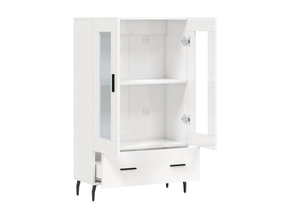 High-gloss white sideboard, 69.5x31x115 cm, engineered wood, MKVV81521