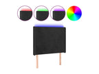 Black LED Headboard 93x16x118/128 cm Velvet ZAMA71197