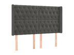 LED Headboard, Dark Grey, 147x16x118/128 cm, Velvet, BFWF77235