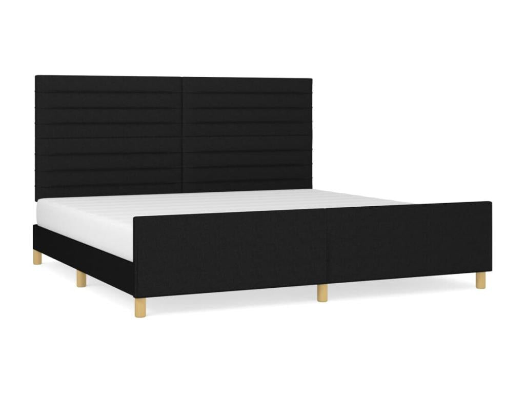 Black bed frame without mattress, 200x200 cm, fabric XKSD05760