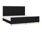 Black bed frame without mattress, 200x200 cm, fabric XKSD05760