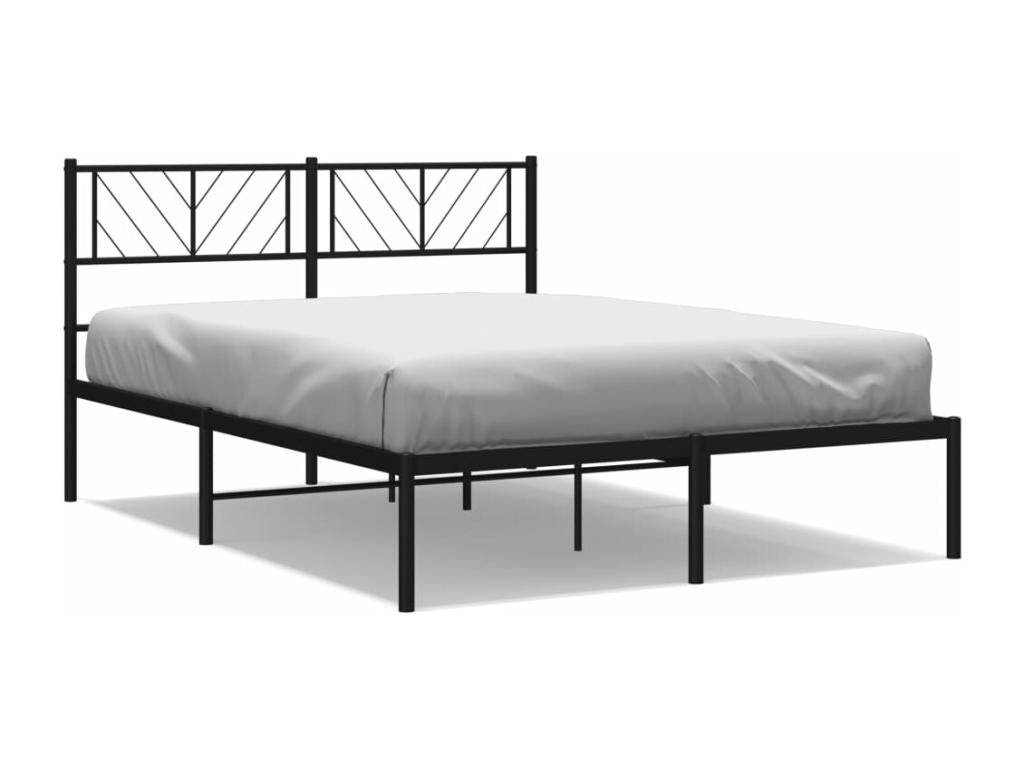 Metal bed frame with black headboard 120x200 cm LENU60472