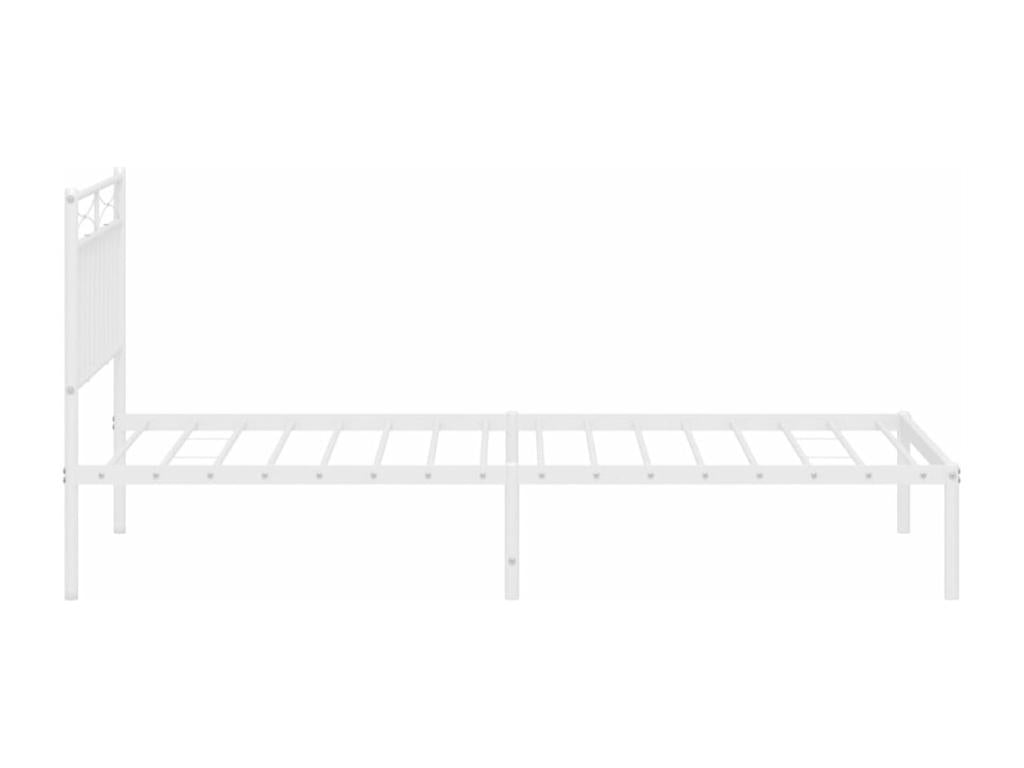 Metal bed frame with white headboard 100x190 DINV91388